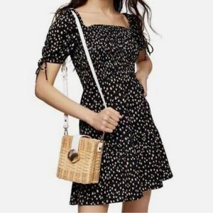 Topshop Shirred Tea Minidress
